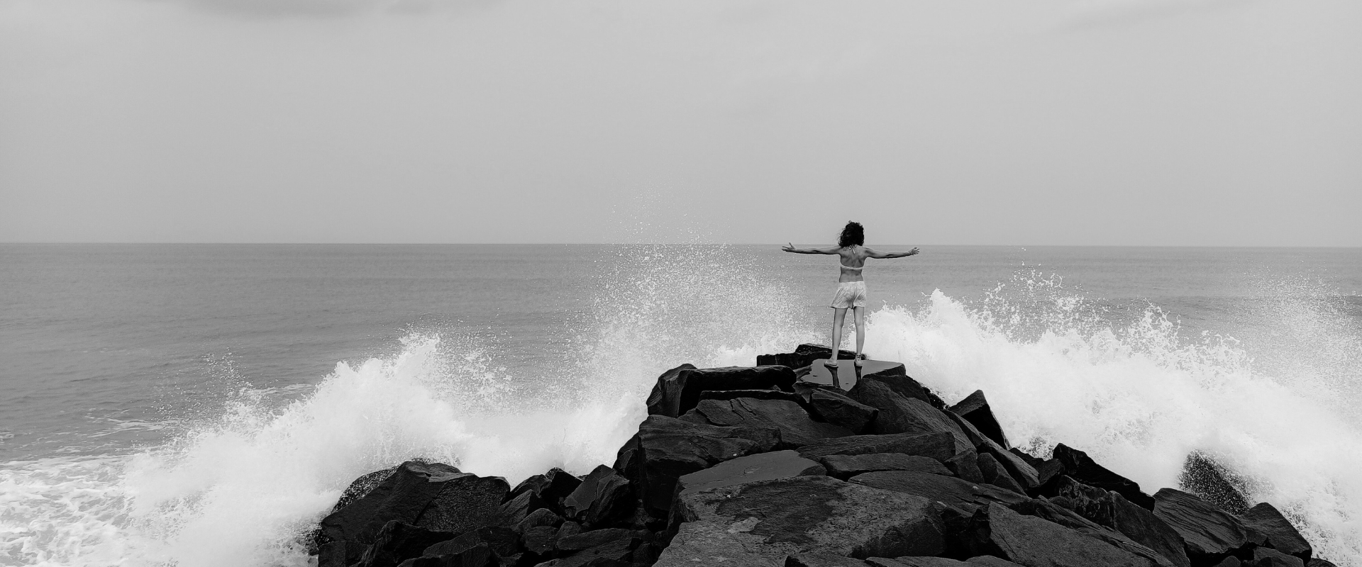 front of waves